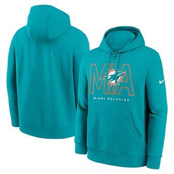 Men's Nike Aqua Miami Dolphins Busted Play Club Fleece Pullover Hoodie