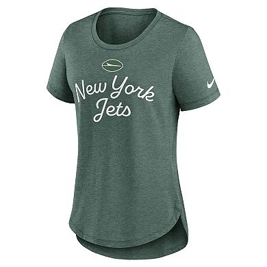 Women's Nike Green New York Jets Script Tri-Blend T-Shirt