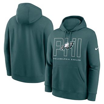Men's Nike Midnight Green Philadelphia Eagles Busted Play Club Fleece Pullover Hoodie