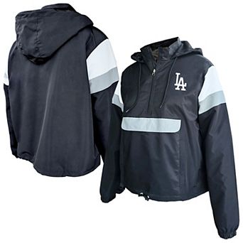 Women's Profile Black Los Angeles Dodgers Plus Size Anorak Hoodie Quarter-Zip Pullover