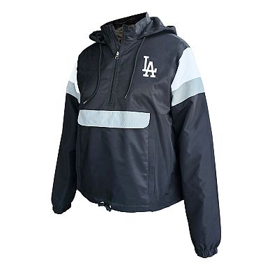 Women's Profile Black Los Angeles Dodgers Plus Size Anorak Hoodie Quarter-Zip Pullover