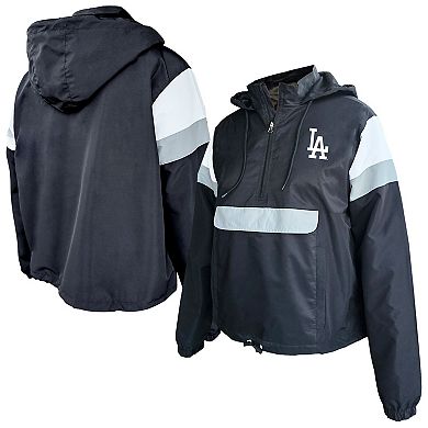 Women's Profile Black Los Angeles Dodgers Plus Size Anorak Hoodie Quarter-Zip Pullover