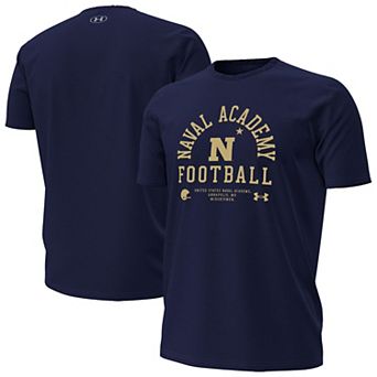 Men's Under Armour Navy Navy Midshipmen 2025 Sideline Football Performance T-Shirt