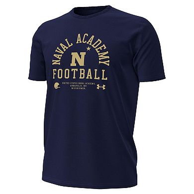 Men's Under Armour Navy Navy Midshipmen 2025 Sideline Football Performance T-Shirt