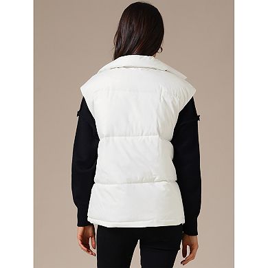 Women's Puffer Vest Stand Collar Sleeveless Winter Lightweight Vests Warm Padded Jacket Coat