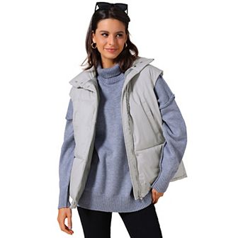 Women's Puffer Vest Stand Collar Sleeveless Winter Lightweight Vests Warm Padded Jacket Coat