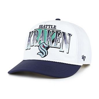 Men's '47 White/Deep Sea Blue Seattle Kraken Tribute Hitch Adjustable Hat