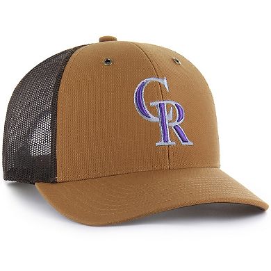 Men's Carhartt x '47 Brown Colorado Rockies Trucker Adjustable Hat