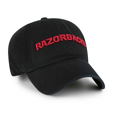 Men's '47 Black Arkansas Razorbacks Clean Up Adjustable Hat