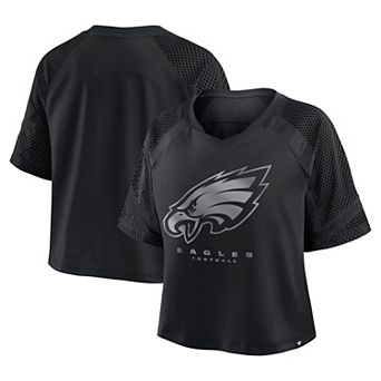 Women's Fanatics Philadelphia Eagles Oversized Raglan V-Neck Blackout Fashion Jersey
