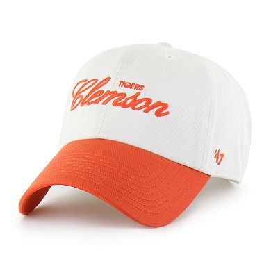 Men's '47 White Clemson Tigers Contemporary Basics Foundation Clean Up Adjustable Hat