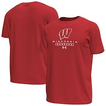 Men's Under Armour Red Wisconsin Badgers Stack Stretch Performance T-Shirt