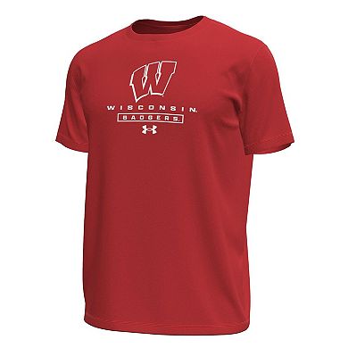 Men's Under Armour Red Wisconsin Badgers Stack Stretch Performance T-Shirt