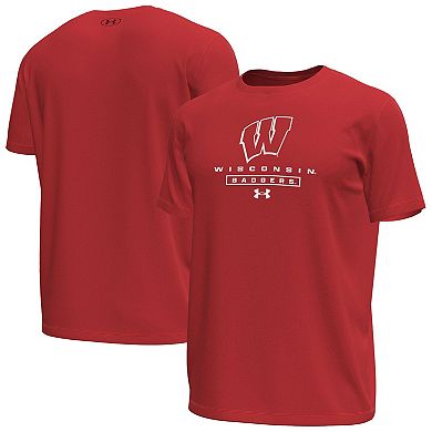 Men's Under Armour Red Wisconsin Badgers Stack Stretch Performance T-Shirt