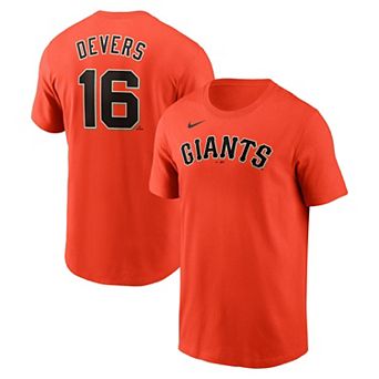 Men's Nike Rafael Devers Orange San Francisco Giants Name & Number T-Shirt
