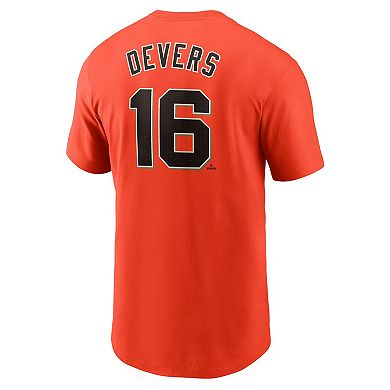 Men's Nike Rafael Devers Orange San Francisco Giants Name & Number T-Shirt