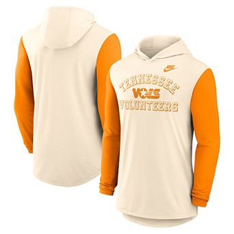 Men's Nike Natural/Tennessee Orange Tennessee Volunteers Legacy Color-Block Tri-Blend Performance Long Sleeve Hoodie T-Shirt