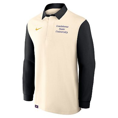 Men's Nike Tan/Black LSU Tigers Rugby Long Sleeve Shirt