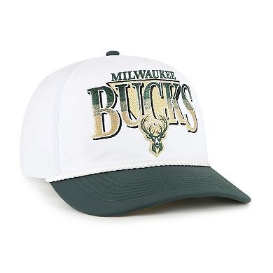 Men's '47 White/Hunter Green Milwaukee Bucks Tribute Two-Tone Hitch Adjustable Hat