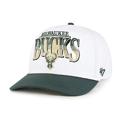 Men's '47 White/Hunter Green Milwaukee Bucks Tribute Two-Tone Hitch Adjustable Hat