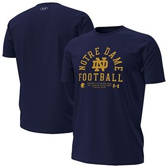 Men's Under Armour Navy Notre Dame Fighting Irish 2025 Sideline Football Performance T-Shirt