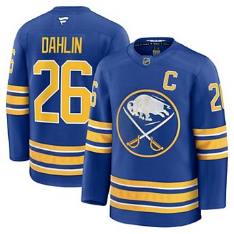Men's Fanatics Rasmus Dahlin Royal Buffalo Sabres Premium Jersey with Captain's Patch
