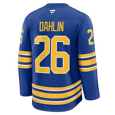 Men's Fanatics Rasmus Dahlin Royal Buffalo Sabres Premium Jersey with Captain's Patch