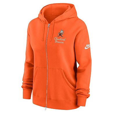 Women's Nike Orange Cleveland Browns Phoenix Rewind Full-Zip Hoodie