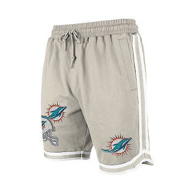 Men's New Era Light Beige Miami Dolphins Stone Multi Patch Shorts