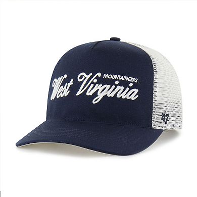 Unisex '47 Navy West Virginia Mountaineers Contemporary Basics Foundation Trucker Hitch Adjustable Hat