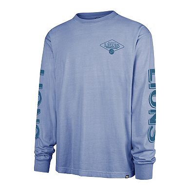 Men's '47 Blue Detroit Lions Cairn Ravine Foundation Long Sleeve T-Shirt