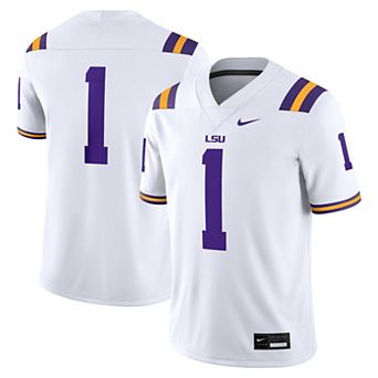 Men's Nike #1 White LSU Tigers Game Jersey
