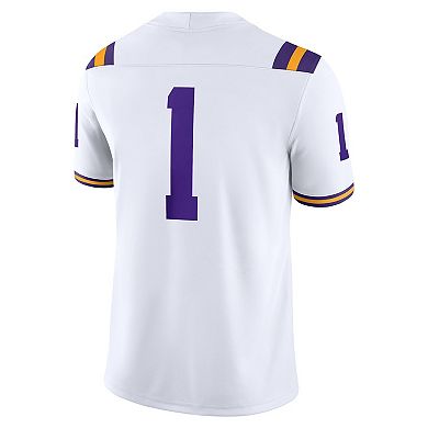 Men's Nike #1 White LSU Tigers Game Jersey