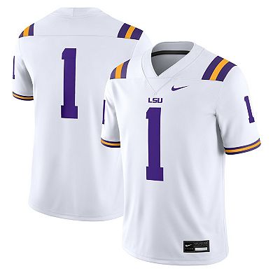 Men's Nike #1 White LSU Tigers Game Jersey