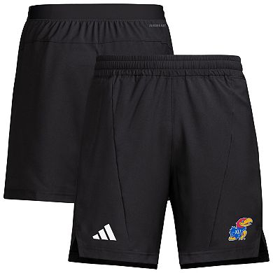Men's adidas Black Kansas Jayhawks Program Woven Training Shorts