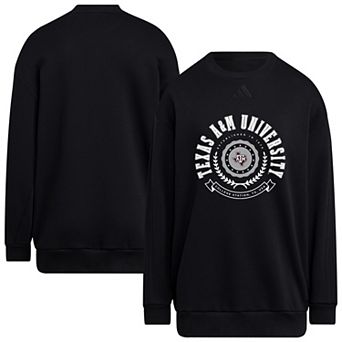 Women's adidas Black Texas A&M Aggies Oversized Crewneck Pullover