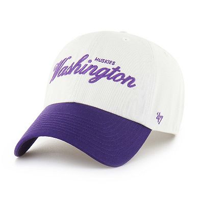 Men's '47 White Washington Huskies Contemporary Basics Foundation Clean Up Adjustable Hat
