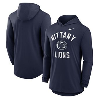 Men's Nike Navy Penn State Nittany Lions Classic Arch Tri-Blend Performance Long Sleeve Hoodie T-Shirt
