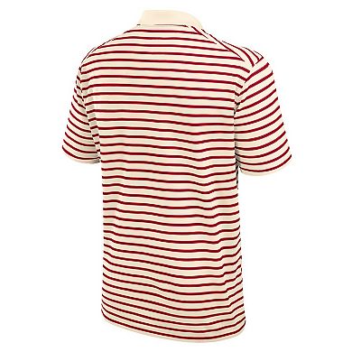 Men's Nike Cream Ohio State Buckeyes Solid Foundation Striped Performance Polo