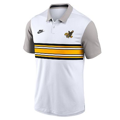 Men's Nike White/Gray Iowa Hawkeyes Athletic Prep Legacy Logo Vapor Performance Polo