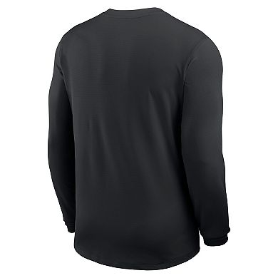 Men's Nike Black Iowa Hawkeyes 2025 Sideline Coach UV Performance Long Sleeve T-Shirt