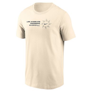 Men's Nike Natural Los Angeles Dodgers Pinwheel Lockup T-Shirt