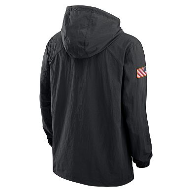 Men's Nike Black Florida State Seminoles Full-Snap Hoodie Military Jacket