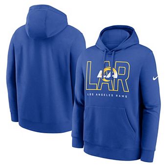 Men's Nike Royal Los Angeles Rams Busted Play Club Fleece Pullover Hoodie