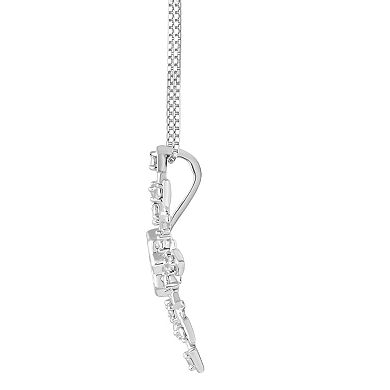Diamond Brilliance Sterling Silver 1/10 Carat T.W. Lab Grown Diamond Snowflake Pendant Necklace