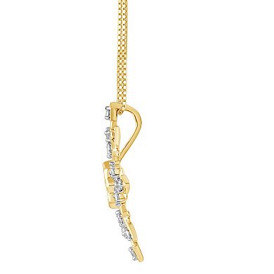 Diamond Brilliance Sterling Silver 1/10 Carat T.W. Lab Grown Diamond Snowflake Pendant Necklace