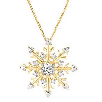 Diamond Brilliance Sterling Silver 1/10 Carat T.W. Lab Grown Diamond Snowflake Pendant Necklace