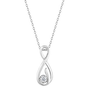 Diamond Brilliance Sterling Silver 1/10 Carat T.W. Lab Grown Diamond Tear Drop Pendant Necklace