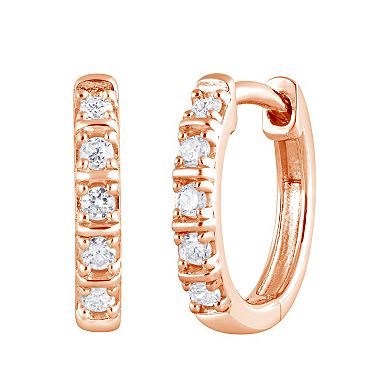 Diamond Brilliance Sterling Silver 1/10 Carat T.W. Lab Grown Diamond Hoop Earrings