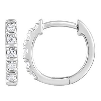 Diamond Brilliance Sterling Silver 1/10 Carat T.W. Lab Grown Diamond Hoop Earrings